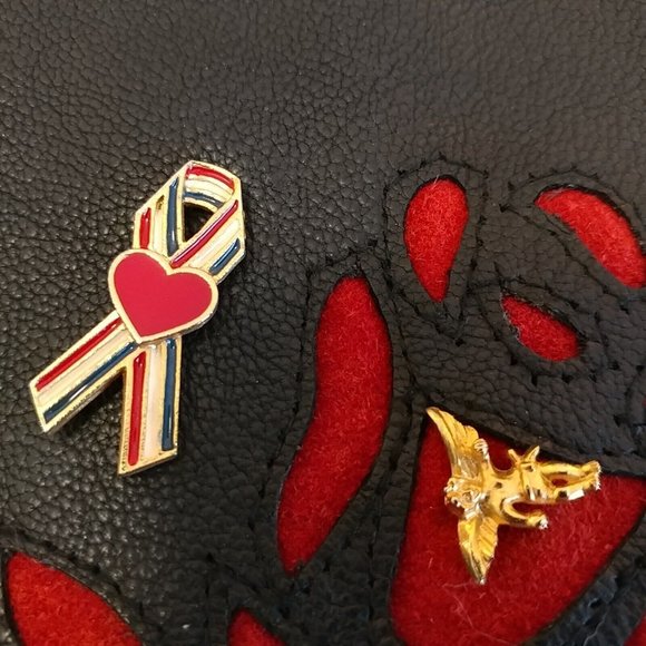 Women's MOB Rose Fringed Leather Vest with Suede Inserts and Pins - Picture 7 of 11